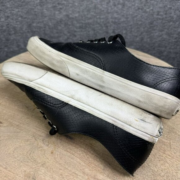 Vans Authentic Decon Snake Skin Black Leather Sneakers Size Men 7 Women 8.5 - Picture 4 of 8